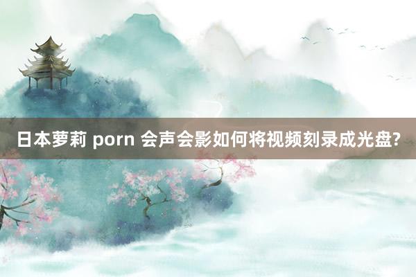 日本萝莉 porn 会声会影如何将视频刻录成光盘?